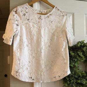Boutique white eyelet blouse~W Sz M (fits small)